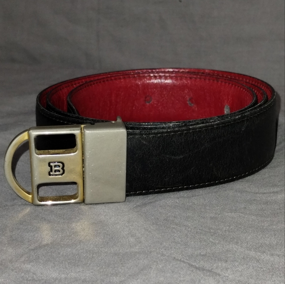 BALLY ITALIAN MADE BLACK LEATHER BELT - Picture 2 of 15